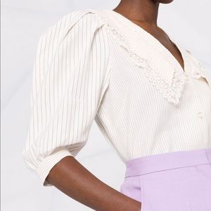 SANDRO striped linen shirt